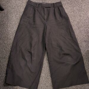 Women's Wide Leg, High Rise Black Trousers (Banana Republic) (Short!)